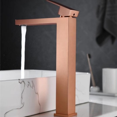 High Quality H59 brass basin faucets modern bathroom mixer tap rose gold